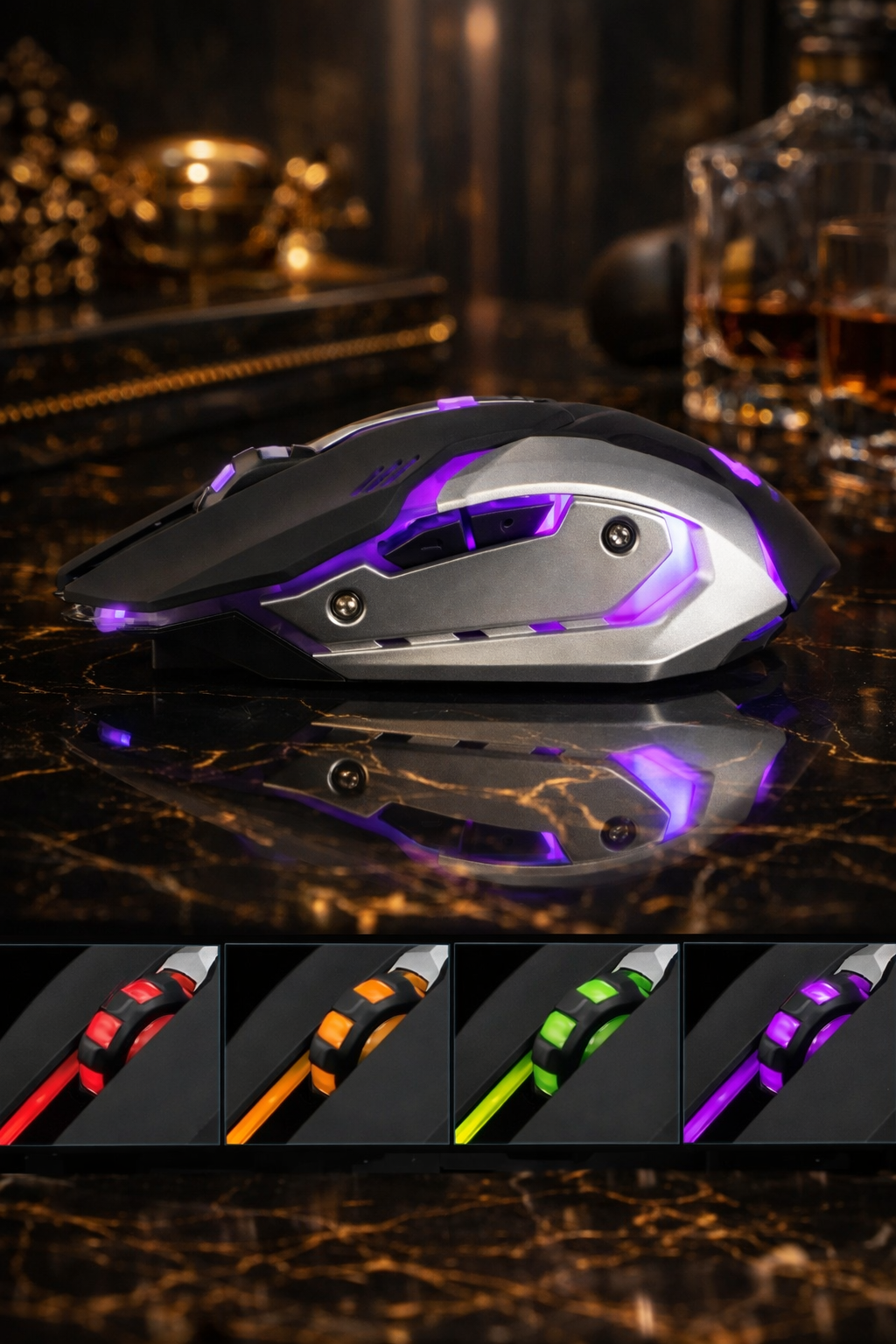Ninja Dragon Stealth 7 Wireless Silent LED Gaming Mouse