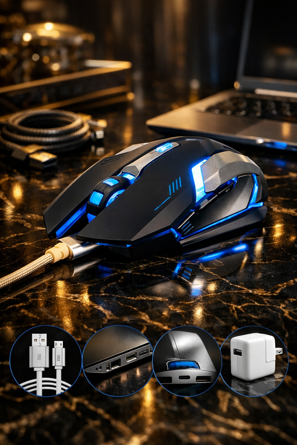 Ninja Dragon Stealth 7 Wireless Silent LED Gaming Mouse