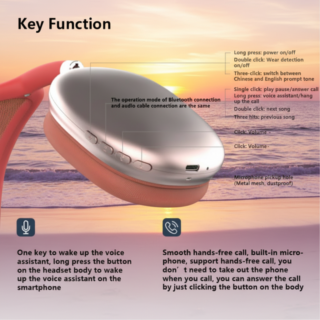 Wireless Sport Bluetooth Headphones with in Ear Detect Function